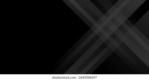 Fundo abstrato preto. Elementos de forma diagonal escura elegante. Design gráfico moderno de gradiente cinza de luxo.