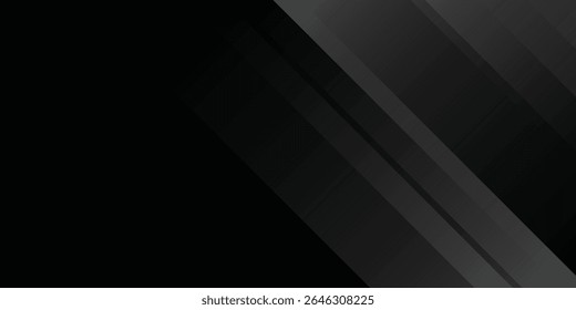 Fondo abstracto negro. Elegantes Elementos de forma diagonal oscura. Diseño gráfico de gradiente gris de lujo moderno artes modernas