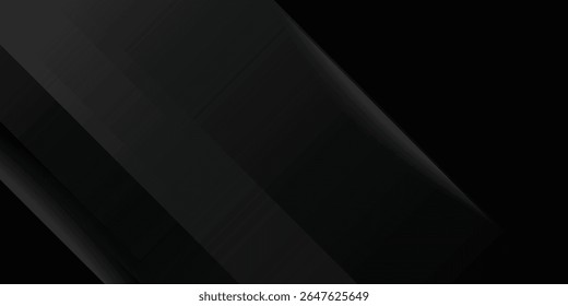 Black abstract background. Elegant dark diagonal shape elements. Modern luxury grey gradient graphic design.modern technology