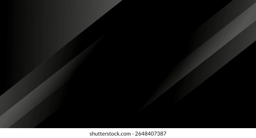 Fondo abstracto negro. Elegantes Elementos de forma diagonal oscura. Diseño gráfico degradado gris de lujo moderno, Ilustración vectorial