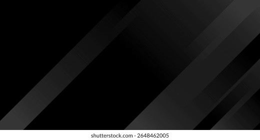 Fundo abstrato preto. Elementos de forma diagonal escura elegante. Design gráfico moderno de gradiente cinza de luxo.