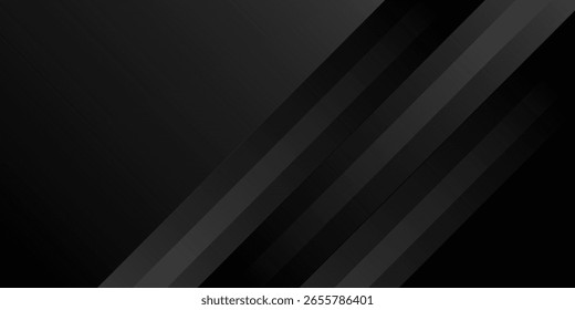 Black abstract background. Elegant dark diagonal shape elements. Modern luxury grey gradient graphic design.