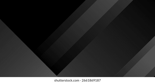 Fondo abstracto negro. Elegantes Elementos de forma diagonal oscura. Moderno Diseño gráfico degradado gris de lujo.