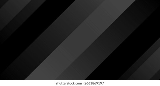 Schwarzer abstrakter Hintergrund. Elegante dunkle diagonale Formelemente. Modernes, luxuriöses Grafikdesign mit grauem Farbverlauf.