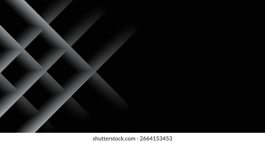 Black abstract background. Elegant dark diagonal shape elements. Modern luxury grey gradient graphic design.