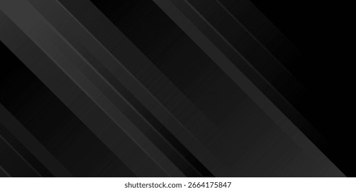 Fondo abstracto negro. Elegantes Elementos de forma diagonal oscura. Moderno Diseño gráfico degradado gris de lujo.