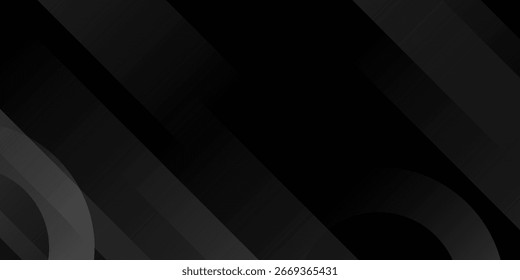 Black abstract background. Elegant dark diagonal shape elements. Modern luxury grey gradient graphic design.
