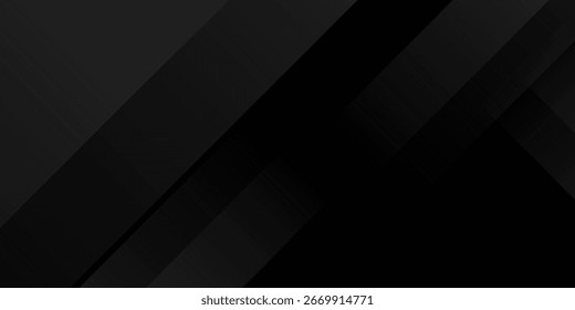 Fundo abstrato preto. Elementos de forma diagonal escura elegante. Design gráfico moderno de gradiente cinza de luxo.