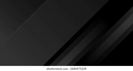 Black abstract background. Elegant dark diagonal shape elements. Modern luxury grey gradient graphic design.