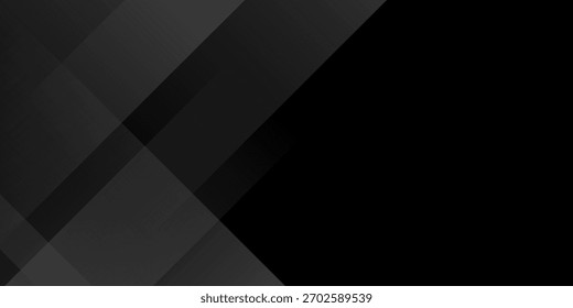 Black abstract background. Elegant dark diagonal shape elements. Modern luxury grey gradient graphic design.