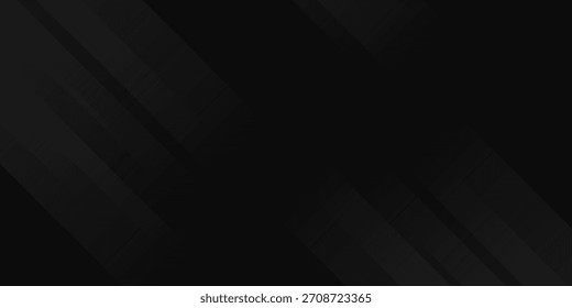 Black abstract background. Elegant dark diagonal shape elements. Modern luxury grey gradient graphic design.