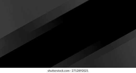 Black abstract background. Elegant dark diagonal shape elements. Modern luxury grey gradient graphic design.