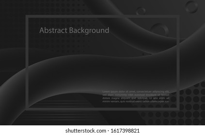 Black Abstract Background Fluid and Halftone.Vector geometric illustration