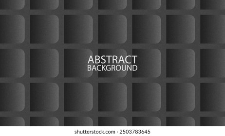 Black abstract background. Geometric shapes and holes brick block pattern style. Grainy texture.