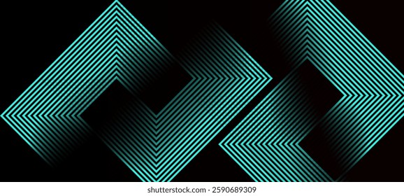 Black abstract background with geometric sky blue colour glowing lines design background vector illustration. Futuristic technology Luxury pattern. Perfect for modern projects, business,poster.