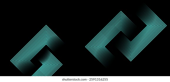 Black abstract background with geometric sky blue colour glowing lines design background vector illustration. Futuristic technology Luxury pattern. Perfect for modern projects, business,poster.