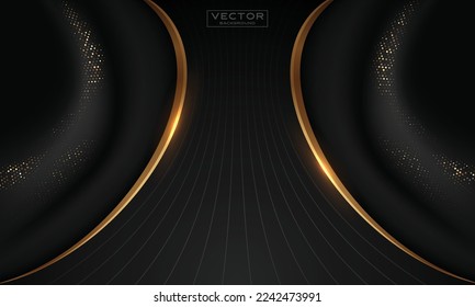 black abstract background geometry shine and layer element vector for presentation design
