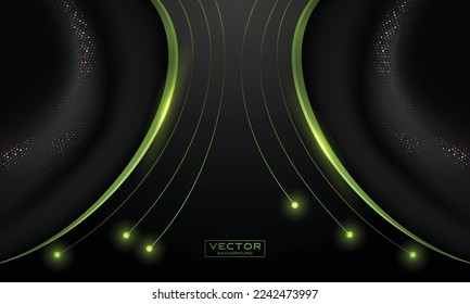 black abstract background geometry shine and layer element vector for presentation design
