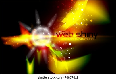 Black abstract background with glowing