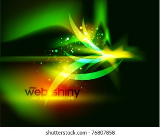 Black abstract background with glowing