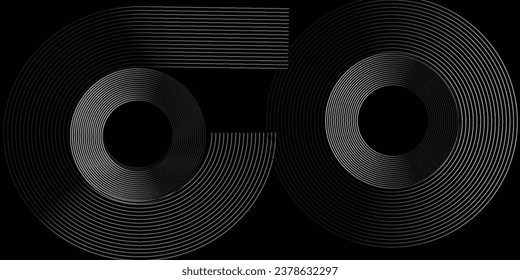 Schwarz abstrakter Hintergrund mit schwarz leuchtenden geometrischen Linien. Modernes, glänzend blaues, diagonales, abgerundetes Linienmuster. Futuristisches Technologiekonzept. Anzug für Poster, Banner, Broschüre, Corporate, Website