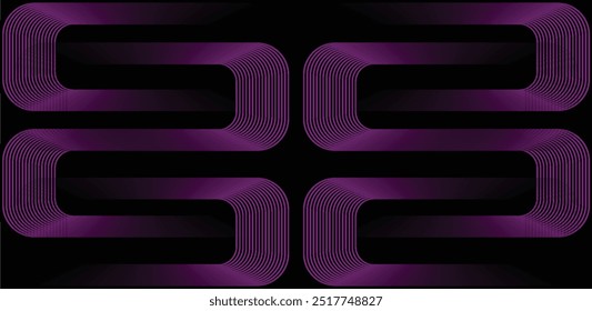 Plano de fundo abstrato preto com linhas geométricas brilhantes. Moderno brilhante padrão de linhas coloridas. Design gráfico elegante. Conceito futurista. 