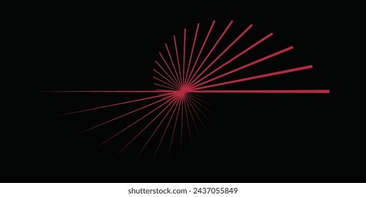 Black abstract background with glowing red lines. Geometric lines motion. Modern futuristic concept. Suit for poster, banner, brochure, cover, corporate, website, flyer