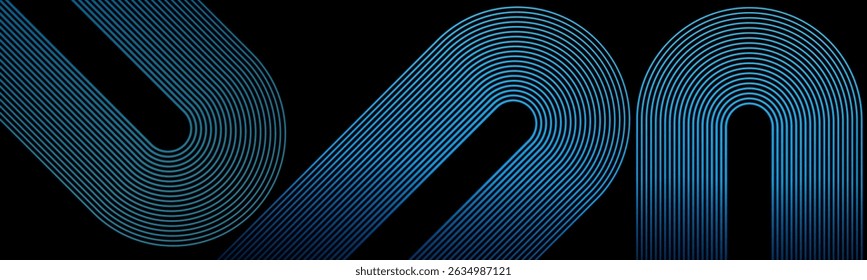 Fondo abstracto negro con el fondo brillante del diseño de las líneas de la curva geométrica del color azul del cielo. Patrón de diseño de composición de efecto de palos de Formas dinámicas. Concepto de tranding de alta calidad.