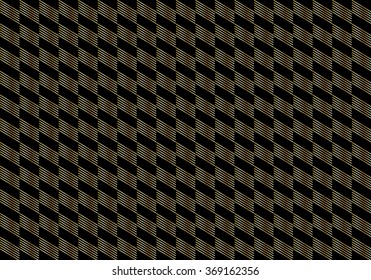 Black abstract background with gold cross stripes. Diagonal geometric pattern. Vector file with layers. For Art, web, print, wallpaper, greeting card, fabric, texture and more graphic design.