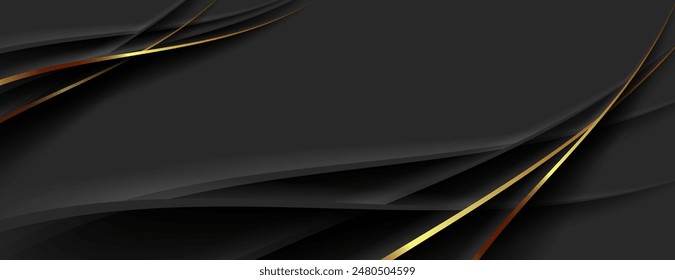 black abstract background with gold lines texture. Perfect for luxury, elegant, and upscale design projects needing a sophisticated touch