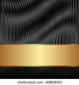 black abstract background with golden tape