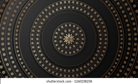 Black abstract background with golden text. Greeting 

design for the new year 2019 and Christmas. Vector 

illustration.