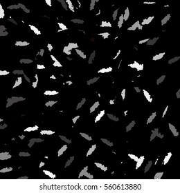 Black abstract background with gray irregular shapes