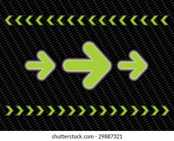 black abstract background with green arrowhead