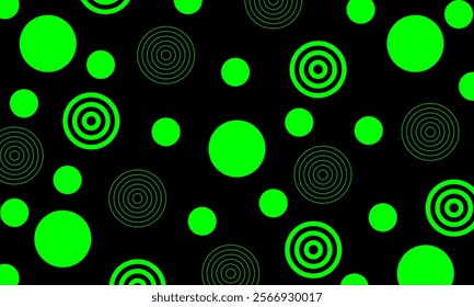 Black abstract background with green circle motif