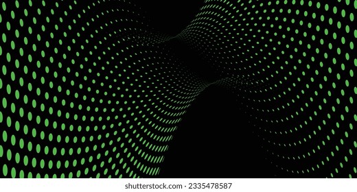 Black abstract background and green dot 