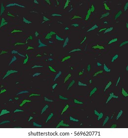 Black abstract background with green irregular shapes