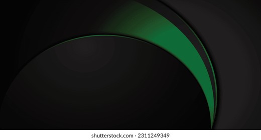 Fondo abstracto negro y línea verde