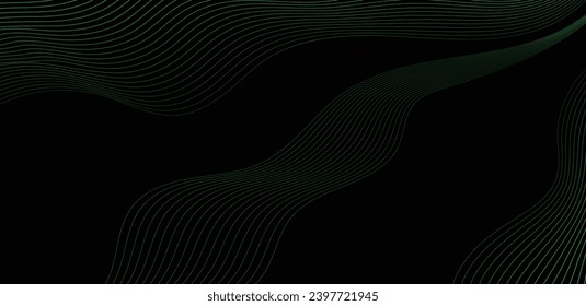 Fondo abstracto negro y línea verde 