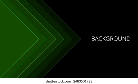 Black abstract background with green overlay triangular pattern, modern geometric texture	
