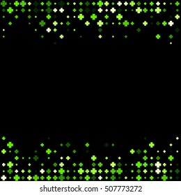 Fondo abstracto negro con signos verdes más verdes. Ilustración vectorial.