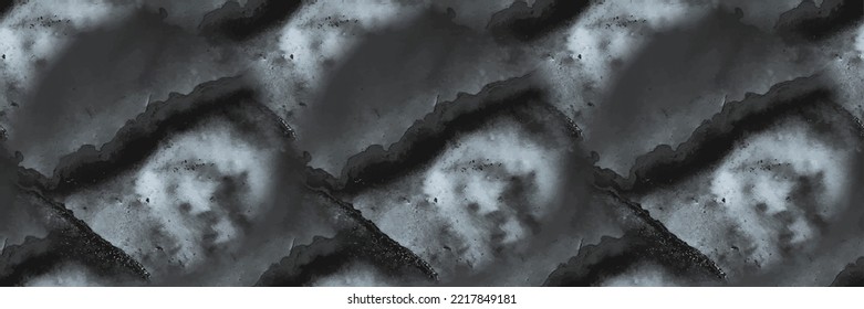 schwarz abstrakter Hintergrund. Graue Marmorfarbe Wasser. Schwarzes Lichtmuster. Alkoholtupfer Wiederholen Sie Stein. Fluid Elegant Grunge. Graurockschiefer. Metal Water Farbe Wasser Farbe. Moderne nahtlose Vorlage.