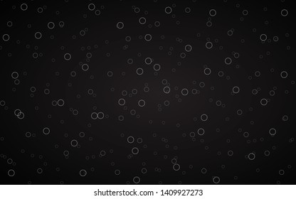 Black abstract background with grey rings, simple geometric pattern design, vector illustration