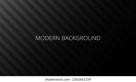 Black abstract background with light white striped texture, modern geometric pattern, diagonal rays