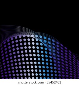 Black abstract background from line and halfton