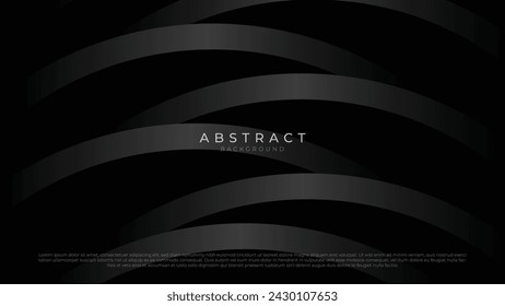 Fondo abstracto negro con fondo de pantalla oscuro de lujo en 4k. Diseño de formas geométricas minimalistas para póster, sitio web, presentación y banner vectorial