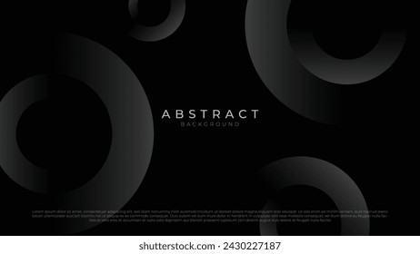 Fondo abstracto negro con fondo de pantalla oscuro de lujo en 4k. Diseño de formas geométricas minimalistas para póster, sitio web, presentación y banner vectorial