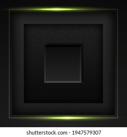 Black abstract background with luxury gradient geometric elements