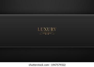 Black abstract background with luxury gradient geometric elements