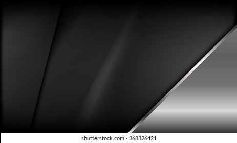 The black abstract background with metallic shape